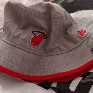 Miami Heat Xl Gray and Red  Bucket Hat